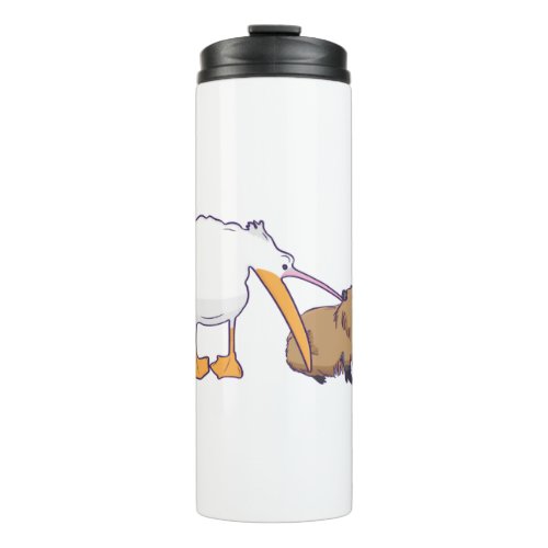 Pelican Tries to Eat Capybara Funny Cute Kawaii Thermal Tumbler