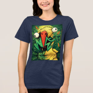 Pelican vs Frog Swamp Never Give Up Funny T-Shirt Tri-Blend Shirt