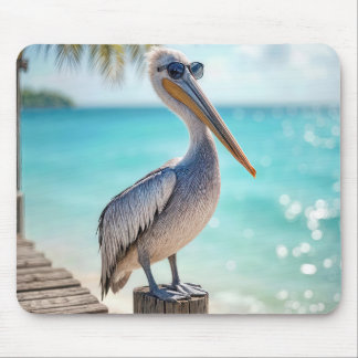 Pelican Wearing Sunglasses Mouse Pad