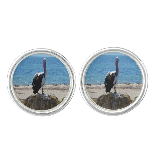 Pelican With "The Look", Cufflinks (Front)