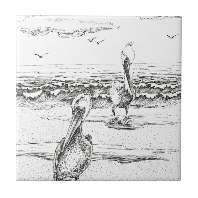 Pelican Woorim beach, Australia, Queensland Ceramic Tile (Front)