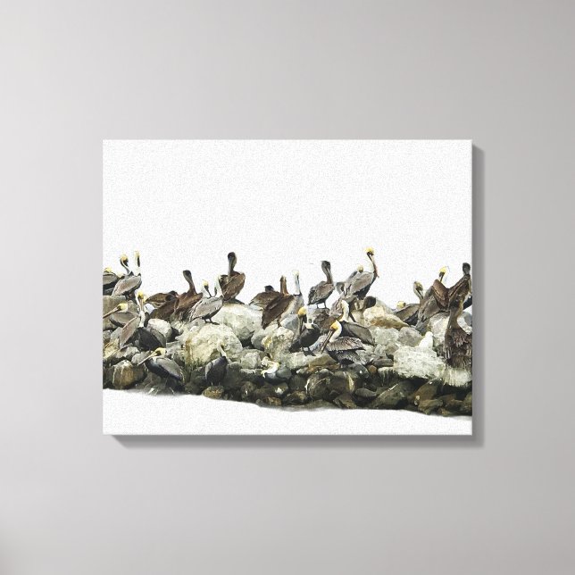 Pelicans Canvas Print (Front)