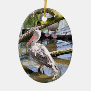 PELICANS CERAMIC ORNAMENT