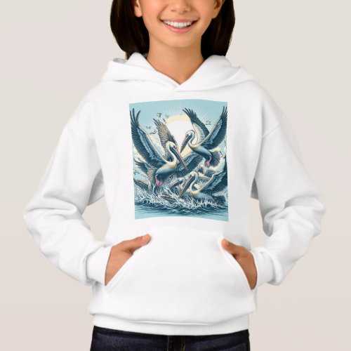 Pelicans Diving for Fish T_ShirtT_Shirt Hoodie