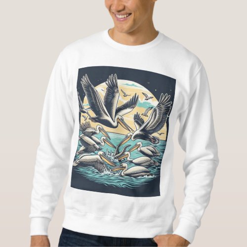 Pelicans Diving for Fish T_ShirtT_Shirt Sweatshirt