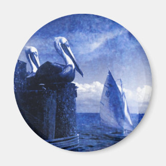 Pelicans In Blue Magnet