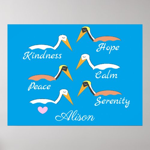 Pelicans in Meditation Poster