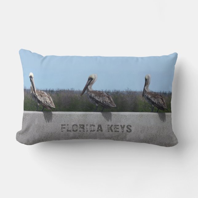 Pelicans in the Florida Keys Pillow (Front)