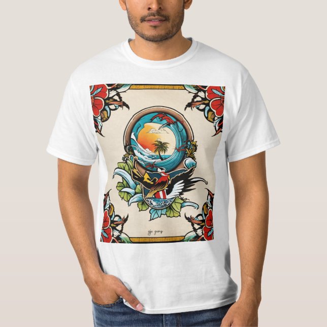 Pelicans on the Pier T-Shirt | Coastal Marina  (Front)