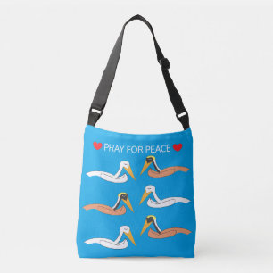 Pelicans Praying for Peace Crossbody Bag