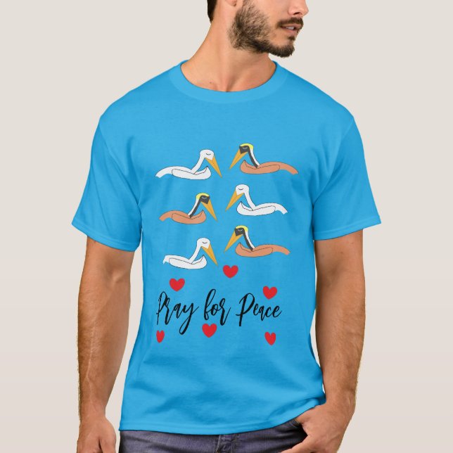 Pelicans Praying for Peace:  T-Shirt (Front)