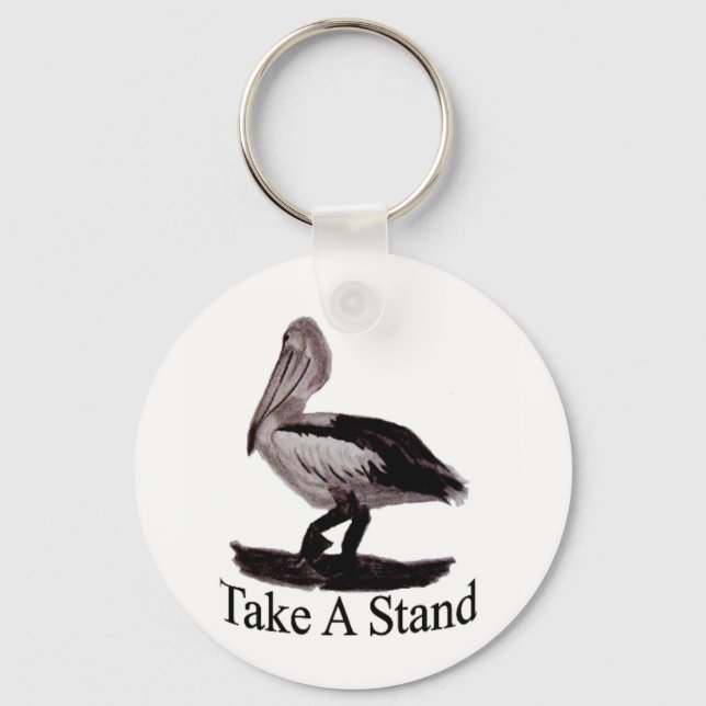 Pelicans Take A Stand Keychain (Front)