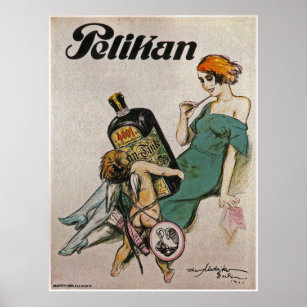 Pelikan 4001 Ink~Theo Matejko~ Berlin Germany 1921 Poster