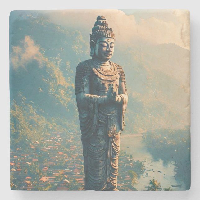 Pelindung Lembah - Protector of the Valley Stone Coaster (Front)