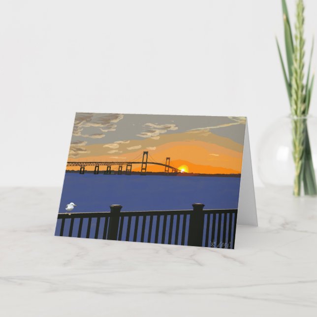 Pell Bridge at Sunset Card (Front)