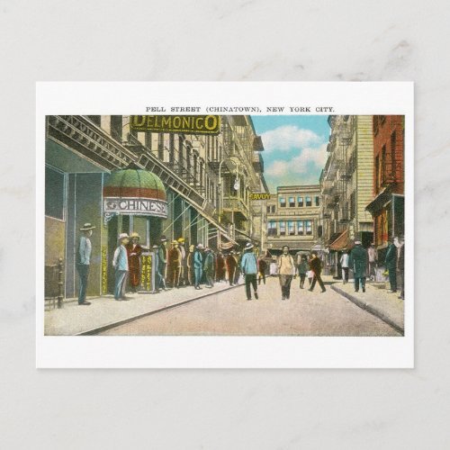 Pell Street CHINATOWN New York City Vintage Postcard