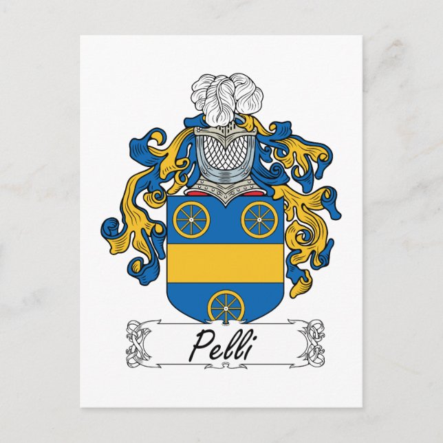 Pelli Family Crest Postcard (Front)
