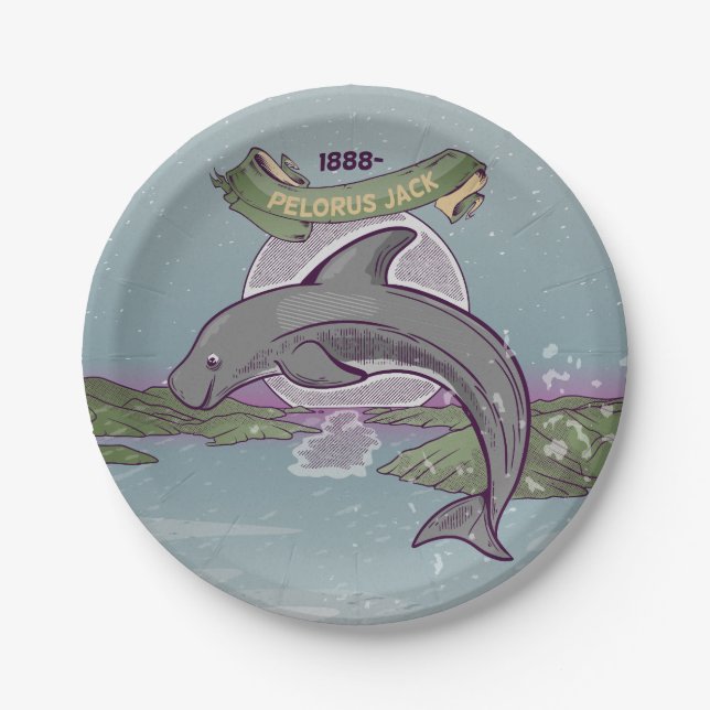 Pelorus Jack Risso's Dolphin Paper Plates (Front)