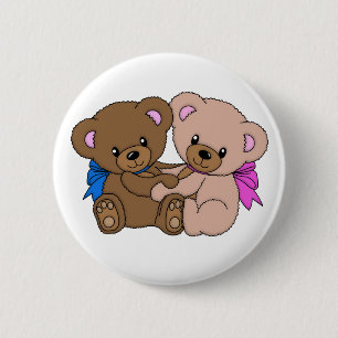 Peluche bears pinback button