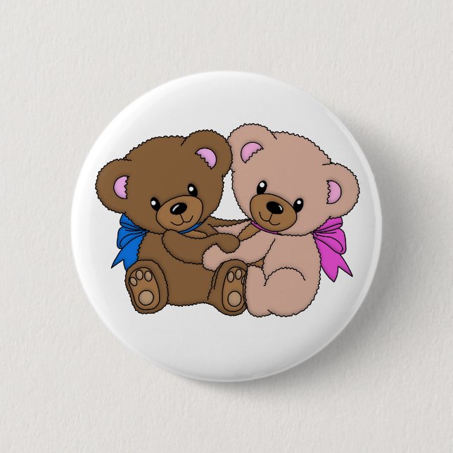 Peluche bears pinback button (Front)