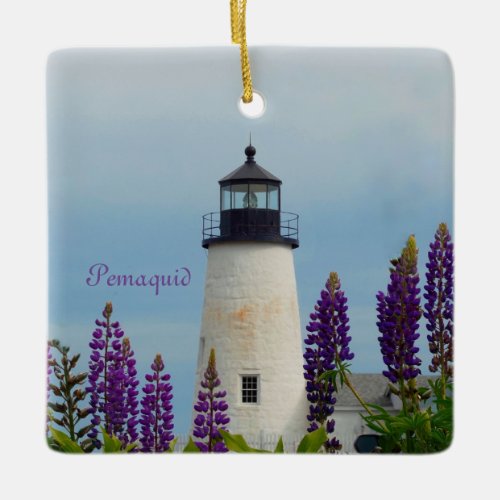 Pemaquid Point Light Bristol Maine Lighthouse Ceramic Ornament