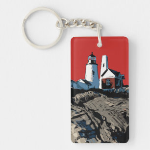 PEMAQUID POINT LIGHT KEYCHAIN