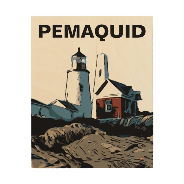 PEMAQUID POINT LIGHT WOOD WALL DECOR (Front)