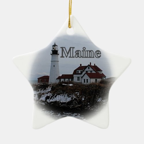 Pemaquid Point Lighthouse Ceramic Ornament