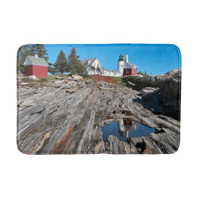 Pemaquid Point Lighthouse, Maine Bathroom Mat (Front)