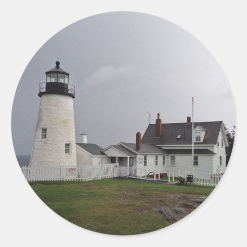 Pemaquid Point Lighthouse Maine Classic Round Sticker