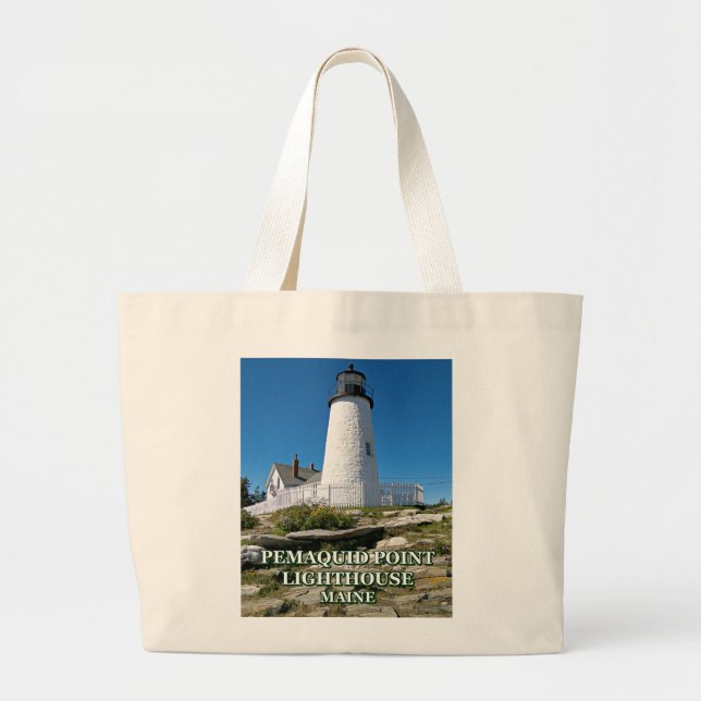 Pemaquid Point Lighthouse, Maine Large Tote Bag (Front)