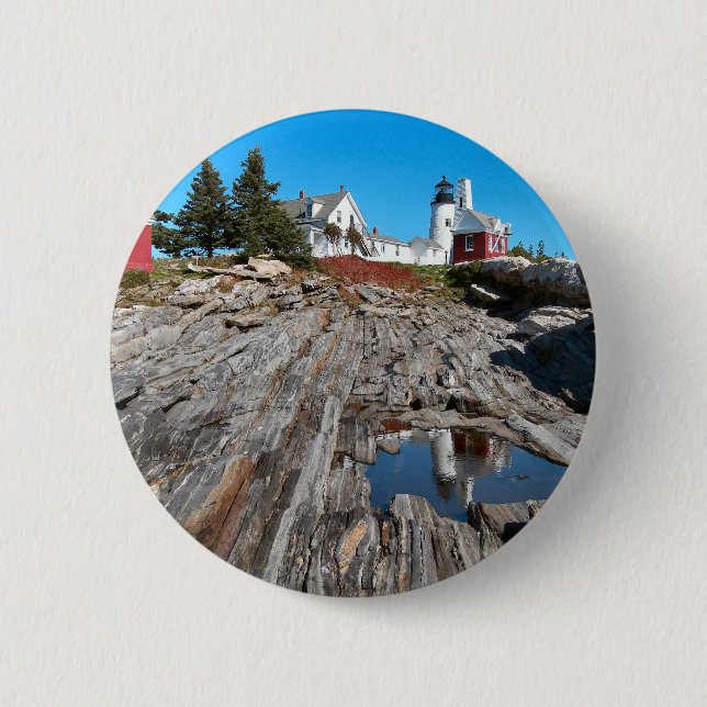 Pemaquid Point Lighthouse, Maine Pinback Button (Front)