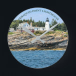 Pemaquid Point Lighthouse Maine Wall  Clock<br><div class="desc">Pemaquid Point Lighthouse Maine Round Wall Clock</div>