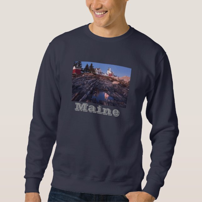 Pemaquid Point Lighthouse on The Coast Of Maine Sweatshirt (Front)