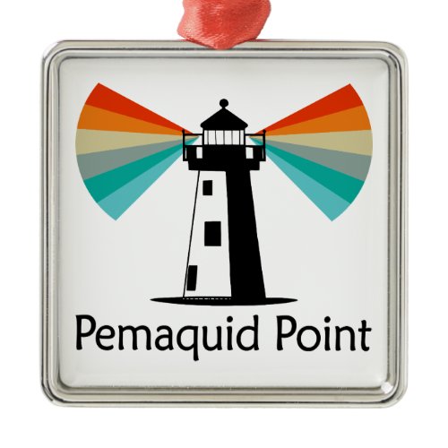 Pemaquid Point Lighthouse Rainbow Metal Ornament