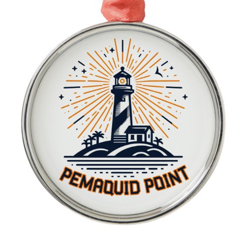 Pemaquid Point Lighthouse Sunrise Metal Ornament