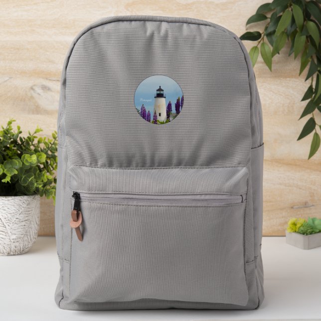 Pemaquid Point Surf Bristol Maine Lighthouse Patch (On Backpack)