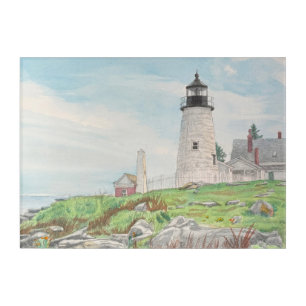 Pemaquid Point Watercolor Acrylic Print
