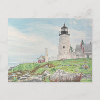 Pemaquid Point Watercolor Postcard