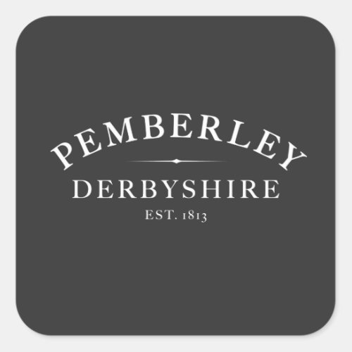 Pemberley Derbyshire Jane Austen Square Sticker