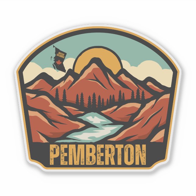 Pemberton, British Columbia Sticker (Front)