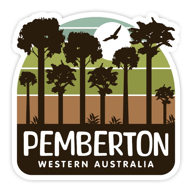 Pemberton, Western Australia Sticker (Pemberton Western Australia Silhouette Arch Sticker)