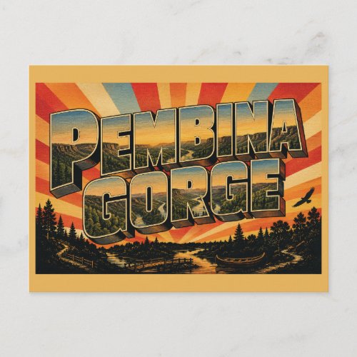Pembina Gorge North Dakota Cliffs River Forest Art Postcard