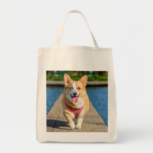 Pembroke Corgi dog beautiful grocery tote bag