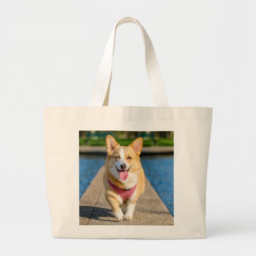 Pembroke Corgi dog beautiful jumbo tote bag