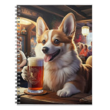 Pembroke Corgi Drinking a Beer at the Pub