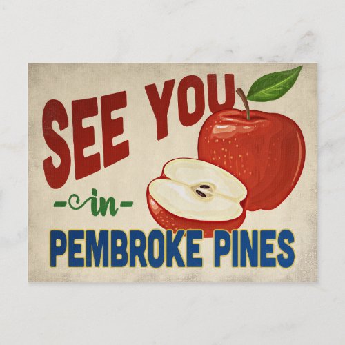 Pembroke Pines Florida Apple _ Vintage Travel Postcard