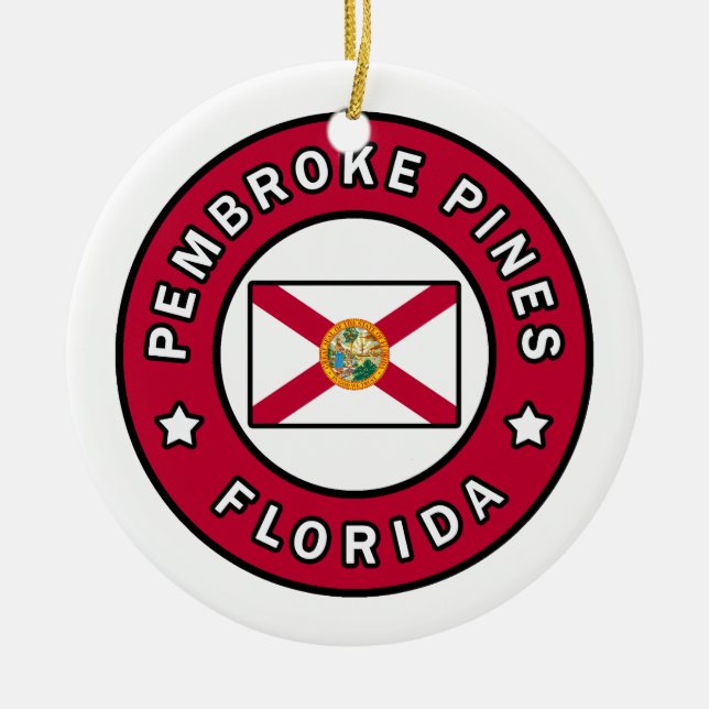 Pembroke Pines Florida Ceramic Ornament (Front)