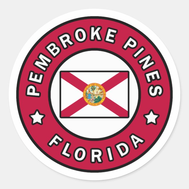 Pembroke Pines Florida Classic Round Sticker (Front)