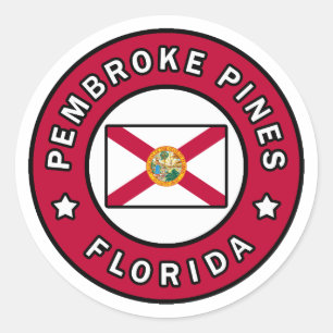 Pembroke Pines Florida Classic Round Sticker